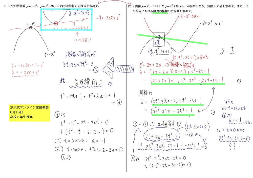 中間テスト50点→88点！共通接線を得点源に変えたM君の逆転ストーリー